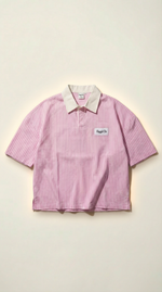 Pinstripe Polo - Pink